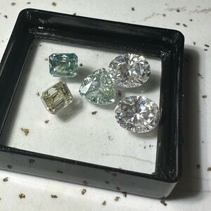 Lot of 5 Loose Large Moissanite 10.15tcw Oval, Emerald Cut, and Trillion